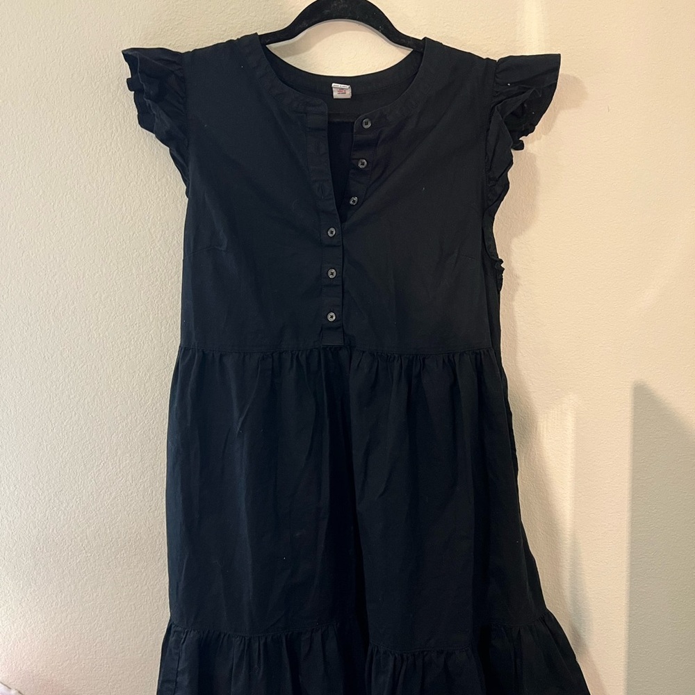 Black Ruffle Sleeve Dress